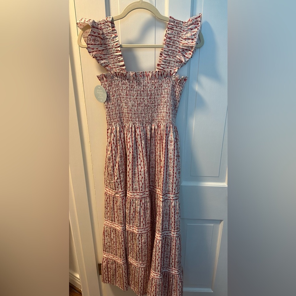 Hill House Home Ellie Nap Dress, Emma Ikat Stripe, Pink Multi